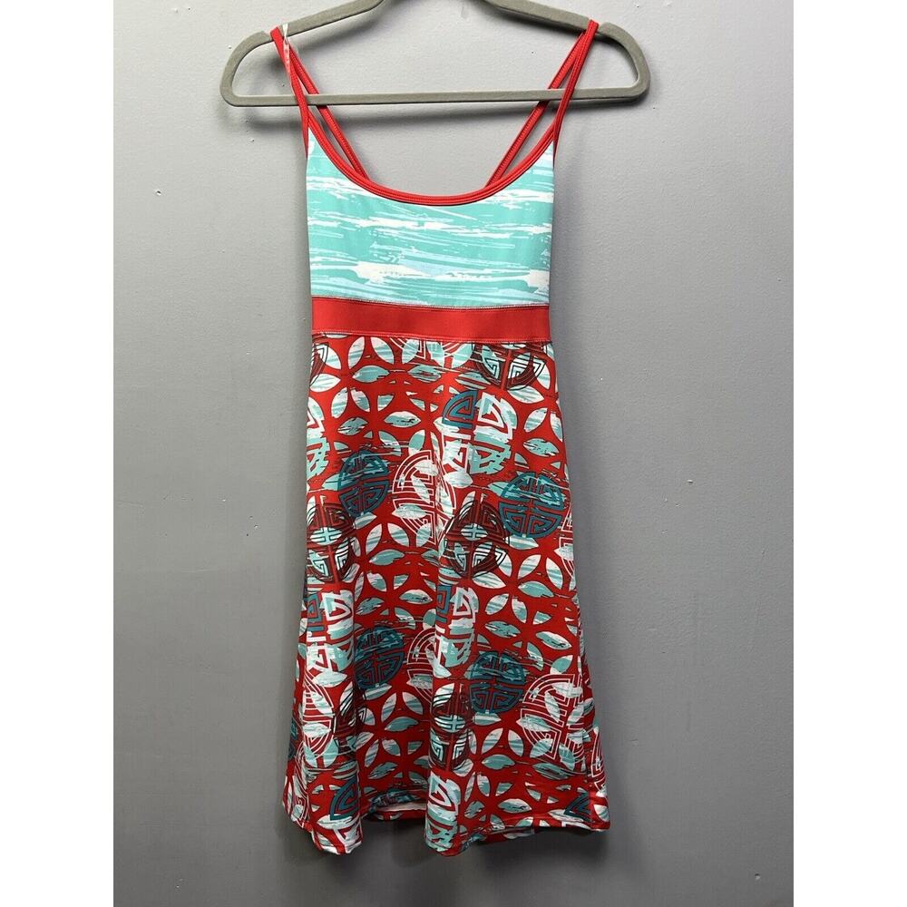 Lolaβ Athletic Dress Womens XS Red Blue Cross Back Dry-Wic Shelf Bra Sleeveless
